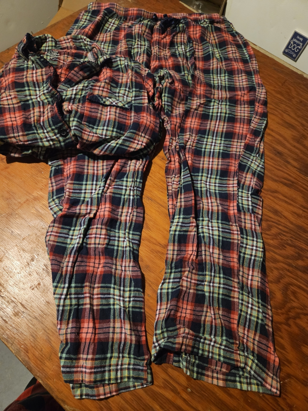 croft & barrow Red and Green Plaid Flannel Pajama Set